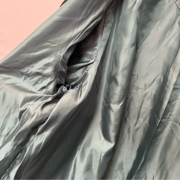 Vintage Via Accenti Dark Green Leather Jacket Button Front Coat Womens Sz 30W - Picture 6 of 11